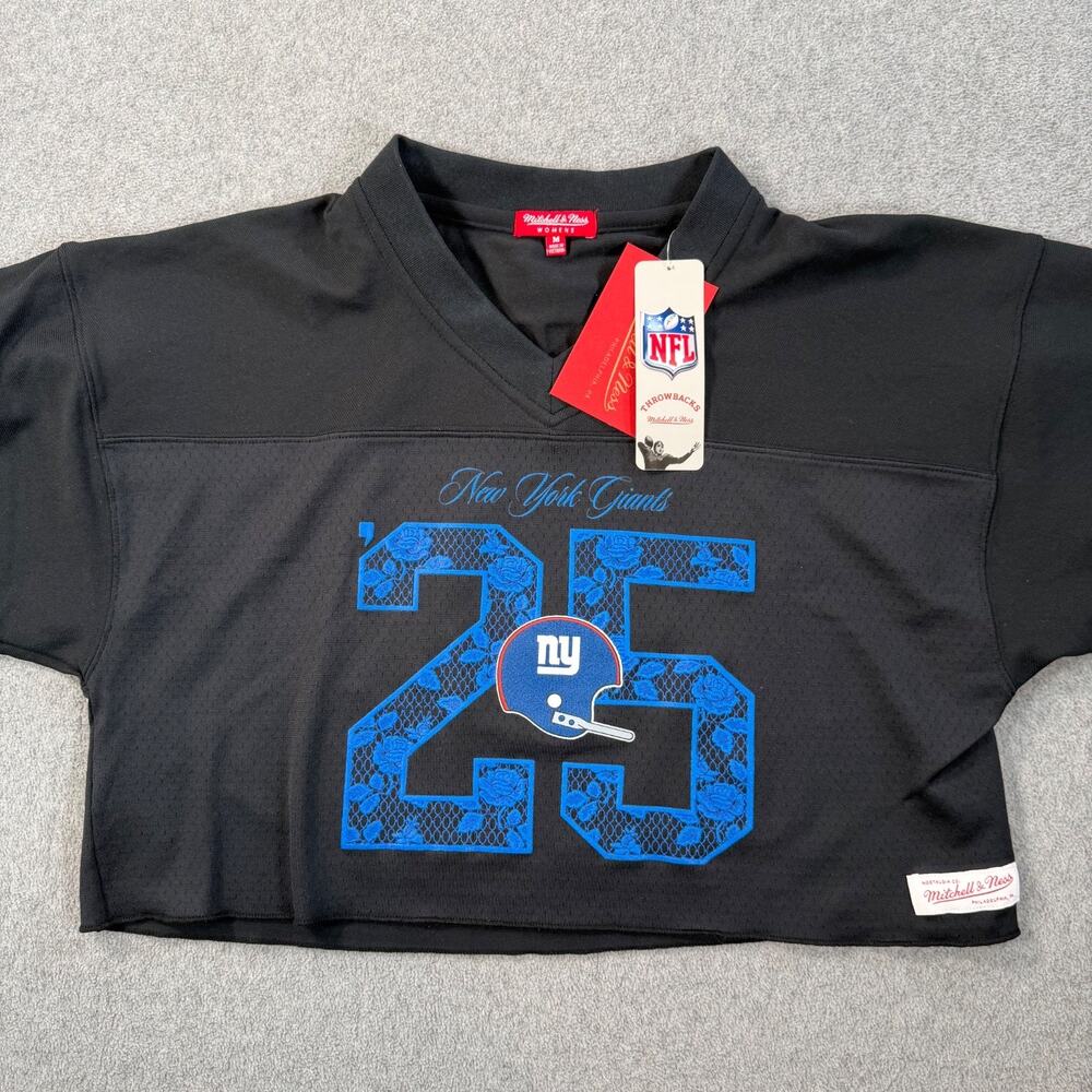Mitchell & Ness NFL Cropped Jersey New York Giants Anthropologie Women's Medium